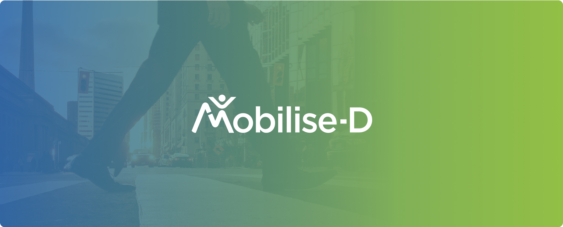 Mobilise-D logo on gradient background colour